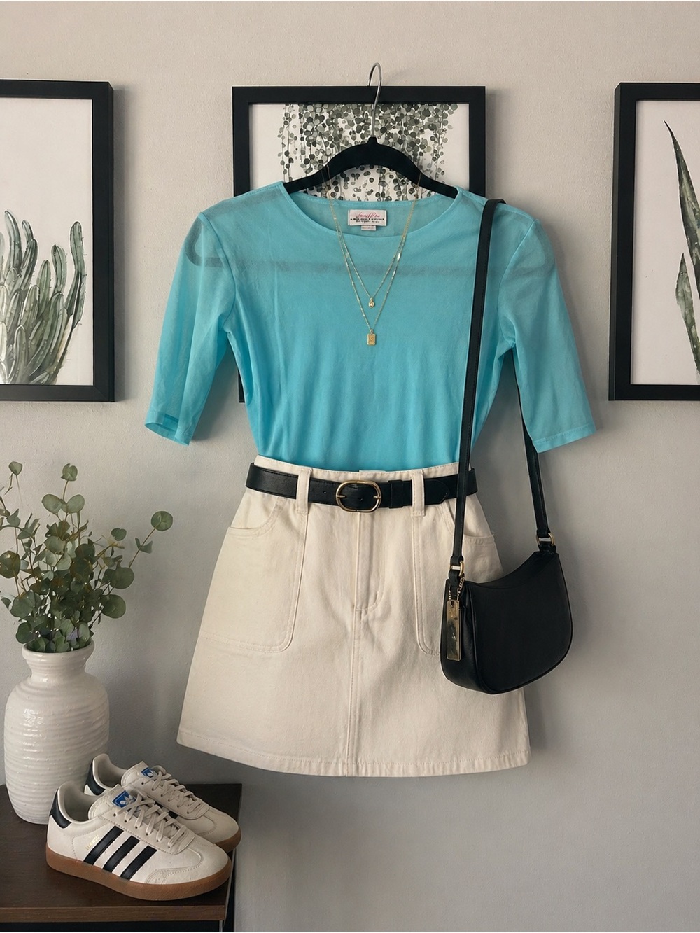 Sweet Pea by Stacy Frati Turquoise Short Sleeve mesh Top XS